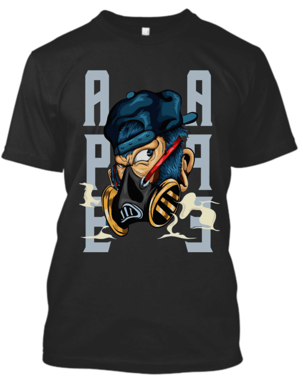 Men's round neck black printed t-shirt